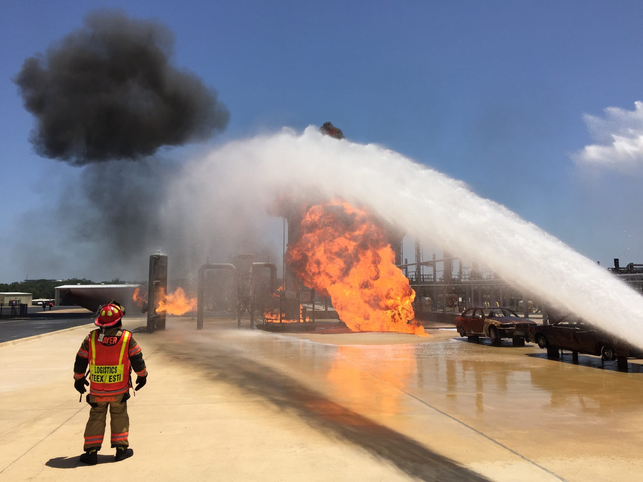 HAZMAT first responder live-fire industrial training exercise